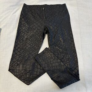 BEBE Super Sexy Stretchy NWT Croc Black Pants Size Small, Zip Front!